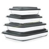 M MCIRCO 4-Piece Deep Glass Bake Dishes Set