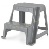 2ct. Gracious Living 2-Step Stool, 300 lb, Gray
