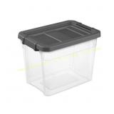 5ct Sterilite 30 qt Clear/Gray Box Stackable