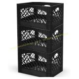 3ct Juggernaut 24-Quart Milk Crates w/ Handles
