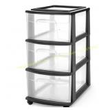 HOMZ 3-Drawer Cart Organizer, purple /Clear