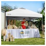CROWN SHADES 10x10 Pop Up Canopy with Wall, White