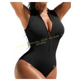 Popilush Zip-Up One Piece Swimsuit
