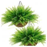 Fake Ferns Hanging Planters (Light Green)