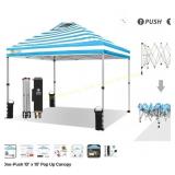 Crown Shade 10x10 blue white canopy