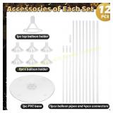 12 Sets Balloon Stand Kit with Base Sticks