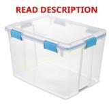 4ct Sterilite 80 qt Blue/Clear Latch Box cracked