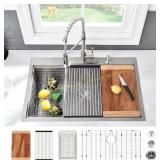 32x22 Stainless Drop-In Kitchen Sink