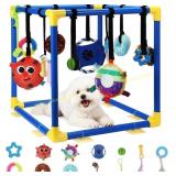 Puppy Play Gym with 12 Toys, Indoor Enrichment