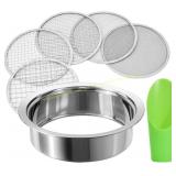 Soil Sieve Stainless Steel Sifter 5 Mesh
