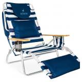 Ostrich Deluxe 3N1 Lounge Chair, Blue Stripe