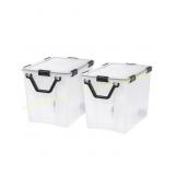IRIS 106qt WeatherPro Wheeled Bin 2Pk White