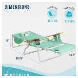 Ostrich Deluxe 3-N-1 Beach Chair, Teal