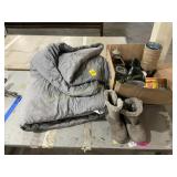 Size boots, blanket, home goods