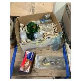 Assorted glassware, bottles, dishes, air deflector