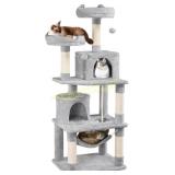 Yaheetech 62.5in Cat Tree with Platform, Gray