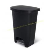 Glad Trash Can with Lid, Pedal, 13 Gal, Black