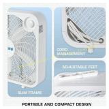 Hurricane Classic Floor Box Fan, 3 Speeds, Black
