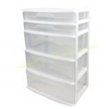 Homz 5-Drawer Storage Organizer - Clear/White