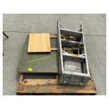 Card table, 4 ft step ladder