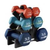 HolaHatha 1 3 lb Neoprene Dumbbell Set
