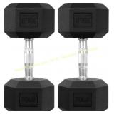 HulkFit Rubber Coated Hex Dumbbells, 2