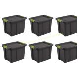 Sterilite 18-Gal Latching Tote, Gray (6)