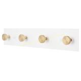 HASWARE 16" Wall Coat Rack w/ 4 Hooks (White)