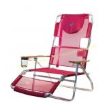 3-in-1 Pink Aluminum Beach Chair