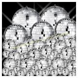 Sumind Silver Mirror Disco Balls (1.2"-4")