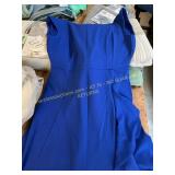 Womens short sleeve long dress blue size large