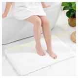 Charisma White Bath Rug 24x36 Non-Slip Mat