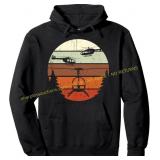 Retro Helicopter Vintage Pilot Gift Hoodie Med