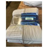 Tan striped cooling throw 60" x 70"