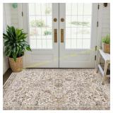 Moss 3x5 Entryway Rug   Non-Slip Floral Mat