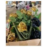 gold and black roses