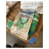 Green with blue stripe Beach towel and tote bag