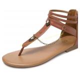 Colgo Thong Flat Sandals with Chain Sz 7