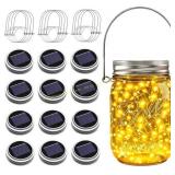 Solar Mason Jar Lights 12 Pack 30 LED Lights