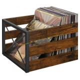 YINMIT Vinyl Record Storage Crate, 80+ Records