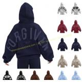 Forgiven Hoodie: Oversized Letter Print size small