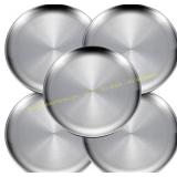 Small Stainless Steel Plates, 5 Pcs 5.5" In
