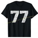 Large Vintage Lucky Number 77 Birthday T-Shirt
