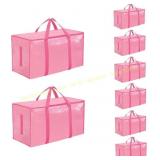 8 Pack Heavy Duty Moving Bags - Tote (Pink)