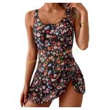 Size M Eomenie One Piece Swimdress: Tummy Control