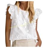 4CT KIRUNDO Womens Floral Lace Tops LG