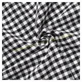 1CT Gingham Cotton Fabric - Plaid, Black, 5Y
