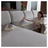 OHSIO Sectional Couch Covers Set Light Gray