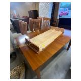 Table with leaf extension & 6 chairs