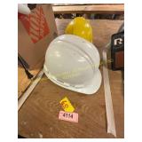 Yellow and white hard hat
